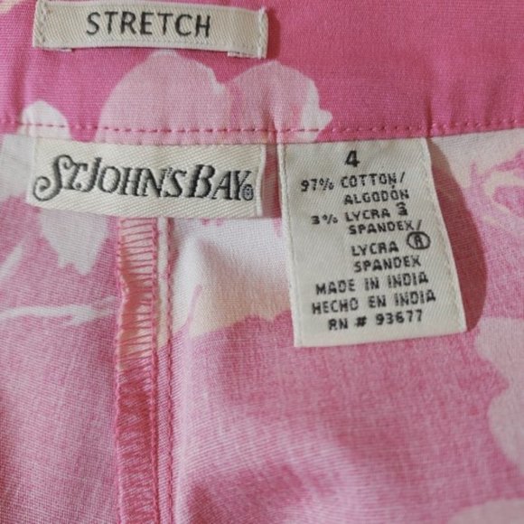 VINTAGE ST. JOHNS BAY TROPICAL PINK AUDREY FLORAL A-LINE FLARE SKIRT SIZE 4 NWOT - Picture 5 of 6